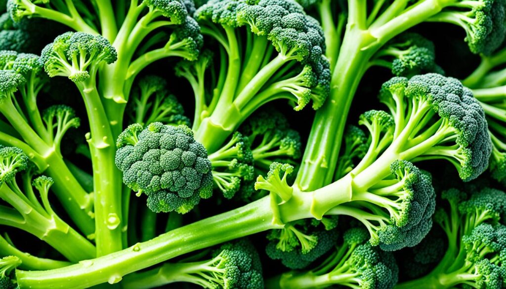 firm broccoli stems